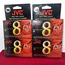 JVC 8mm Video Cassette 120 MP High Performance & Durability Sealed (2) 2 Packs