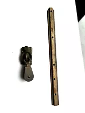 Vintage Sliding Pulley with Bracket. Bronze Brass. Sailboat, Sailing, Yachting