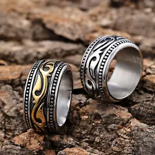 Tribal Ring Irish Celtic Love Infinity Knot Ring Band Stainless Steel men women