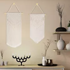 2pcs DIY Macrame Boho Tapestry Woven Wall Hanging Home Room Art Decor Gift