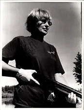 Vintage Photo Harriet Splettstoeszer with Shotgun Trapshooter 1974