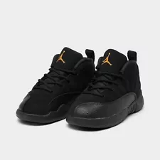 Kid's Size 3c Nike Air Jordan 12 Retro (TD) 'Black Taxi' Black Taxi 850000-071