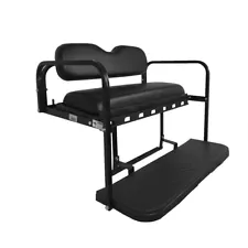 GTW MACH3 Rear Flip Seat for Club Car DS 1982-2000.5 Golf Carts - Black Cushions