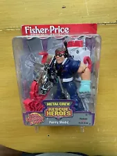 Rare Vintage 1999 Fisher Price Rescue Heroes Metal Crew Perry Medic Chrome ~ NIB