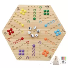 Original Marble Game Wahoo Board Game Double Sided Painted Wooden Fast Track ...