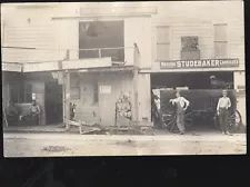 RP110 Real Photo Postcard RPPC Studebaker Carriages Twine For Sale Store 1910