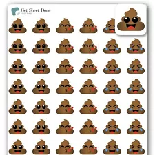 Poop Emoji Stickers / 54 Fun Vinly Stickers/Poop & Giggles/Emoticon Icon/Esse...