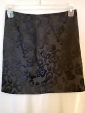 SALE!! Ann Taylor Black/Blue Cheetah Print Skirt, Sz 2