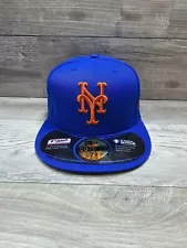 New York Mets 59Fifty Cap Hat Adult Mens New Era Fitted Size 7 1/2 Blue Orange