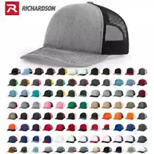 Richardson 112 Adjustable Snapback Trucker Hat OSFM Blank Mesh Back 100+ Colors