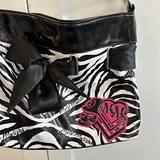 Metal Mulisha Purse Shoulder Bag Black/ White Pink Skull Logo