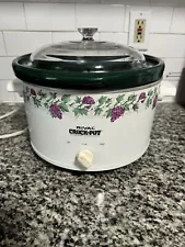 Rival Slow Cooker Crock-Pot Stoneware Purple Grapes 5 qt Model 3355