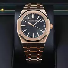 New 2024 Audemars Piguet Royal Oak 15510OR 41MM 18K Rose Gold Black Dial Box Pap