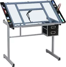 NEW Drawing Drafting Study Desk Adjustable Glass for Versatile Art Craft Station