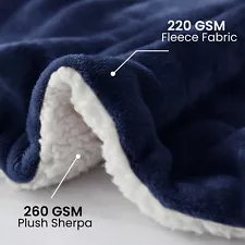 Fluffy Sherpa Fleece Blanket Soft Warm Reversible Large Sofa Bed Throw Blankets