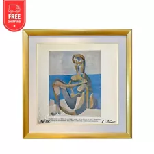 Pablo Picasso Original Signed Print Hand-Tipped Seated Bather, 1929