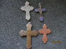 Set of 4 Ancient 17-19th Century Christian Crosses