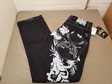 NWT ARTFUL DODGER Distressed Embroidered Pocket Denim Jeans Size 30 Retail $140.