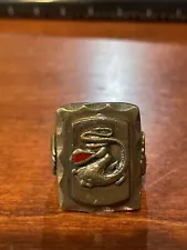 Vintage 1950S Mexican Biker Dragon Ring S 11