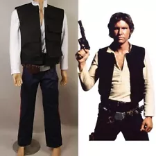 A New Hope ANH Han Solo Costume Cosplay Outfit Pants Shirt Vest