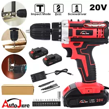 20V Cordless Drill Li-Ion 2 speed Electric battery&charger driver with bits set