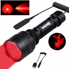 Red Predator LED Hunting Flashlight Scope Mount Gun Light Lamp Air Rifle Torch