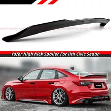 FOR 2022-2025 Honda Civic Yofer Gloss Black High Kick Duckbill Trunk Spoiler