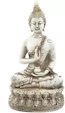 Thai Sitting Buddha Statue for Home Decor Ivory 6.7 "