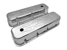 Big Block Chevy Valve Covers Aluminum Flames 1965-95 396 402 427 454 496 Chrome