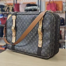 LOUIS VUITTON 20" Leather Suitcase Carry On Bag Monogram Luggage Shoulder LV XL