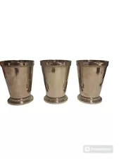 BEAUTIFUL GODINGER Heavy Silver-Plated Mint Julep Cup Double Braid Set Of 3