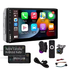 7" Car Radio Apple/Andriod Carplay Car Stereo Touch Screen Double 2Din+Camera US