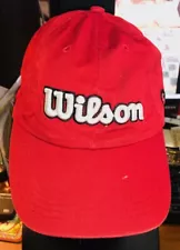 Wilson Sports Tennis Golf "Not For Sale" Red Adjustable Baseball Cap Hat #U