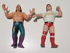 LOT OF TWO VINTAGE WWF WRESTLING FIGURES 80'S RUBBER FIGURE LOT