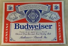 Budweiser Beer Vinyl Decal Cling On NOT STICKER 8.5" × 6" Anheuser- Busch