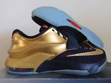 NIKE ZOOM KD 7 VII PREMIUM GOLD MEDAL" NAVY BLUE-GOLD SZ 10 [706858-476]