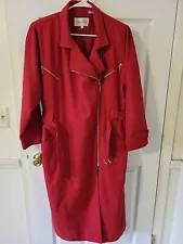 Womens Medium RED Trench Coat