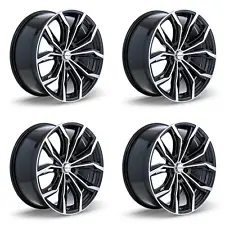 NEW Set of 4 Wheels 16in Black Machined Fits Audi Volkswagen OEM Level Ri 082417