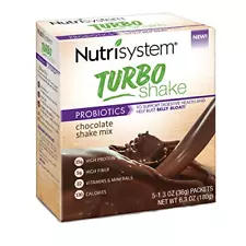 Nutrisystem Turbo Shake Probiotics, Chocolate Shake Mix, 5 Little Packets