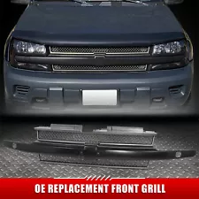 [Diamond Mesh] For 02-08 Chevy Trailblazer Black Front Grille w/Emblem Provision