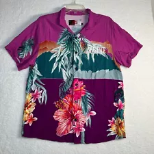 Scarface Shoe Palace Shirt Mens Medium Pink Tony Montana Hawaiian Floral