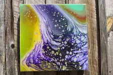 Original Art For Sale by Artist-Acrylic Pour Painting-Epoxy Resin - 12" x 12"