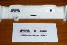 1959 RAMBLER GAUGE FACES for 1/25 scale JOHAN scale model kits—PLEASE READ DESC