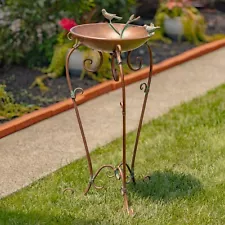 Ornate Stade Birdbath in Antique Copper Finish in 3 Sizes