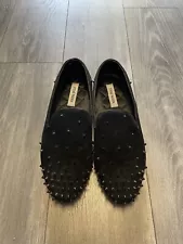 Steve Madden Black Spiked Studded Loafers Slip On Shoes Mens Size 10