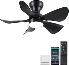 FCeiling Fans with Lights and Remote/APP Control, 30 inch Low Profile Ceiling