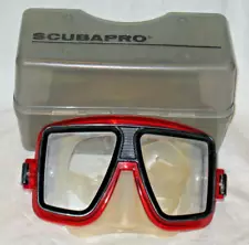 New ListingScubaPro Red Tri-View Swim Snorkel Scuba Diving Dive Goggles Mask w Storage Case