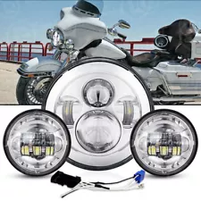 For Harley-Davidson Electra Glide Classic 7" LED Headlight + 4.5" Passing Lights (For: 2009 Harley-Davidson Electra Glide)