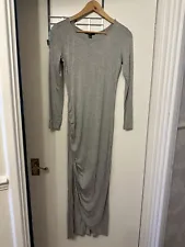 BN Forever 21 Grey Maxi Dress Sexy Long Gown Loungewear Party Xmas Size M