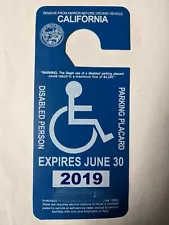 2019 Expired California Handicap Parking Placard - Collectible Souvenir Only